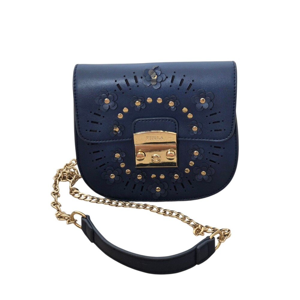 Furla Club Floral Embellished Flower Mini Crossbody/Saddle Bag